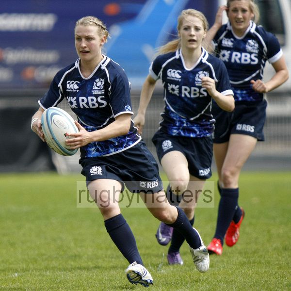 Stephanie Johnston in action for Scotland. FIRA-AER Womens Grand Prix 7s at Stadium Municipal,  Brive, 2nd June 2013.