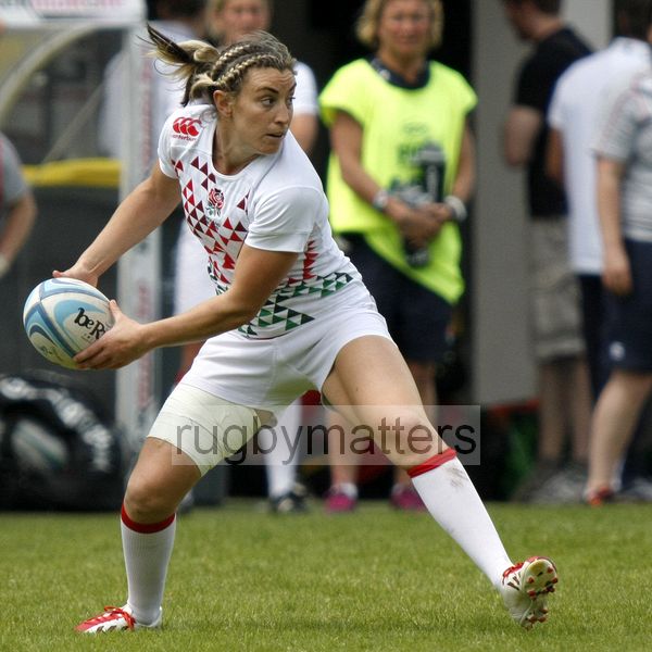 Alice Richardson in action for England. FIRA-AER Womens Grand Prix 7s at Stadium Municipal,  Brive, 2nd June 2013.