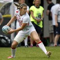 Alice Richardson in action for England. FIRA-AER Womens Grand Prix 7s at Stadium Municipal,  Brive, 2nd June 2013.