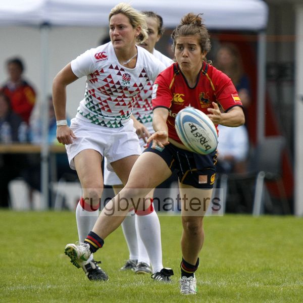 Patricia Garcia in action for Spain. FIRA-AER Womens Grand Prix 7s at Stadium Municipal,  Brive, 2nd June 2013.