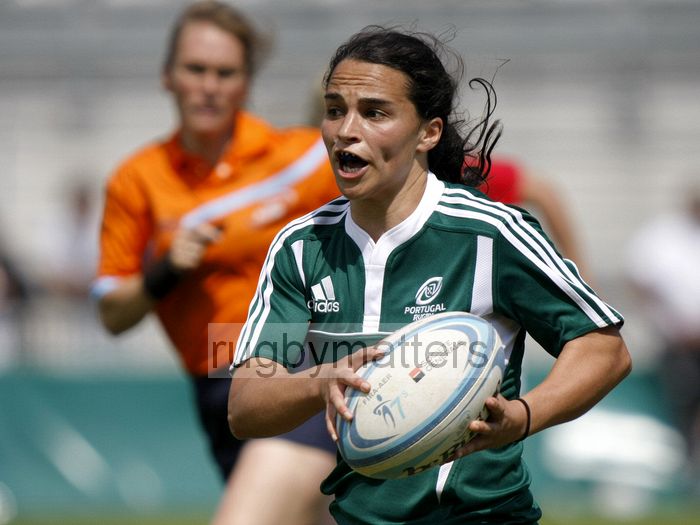 Isabel Ozorio in action for Portugal. FIRA-AER Womens Grand Prix 7s at Stadium Municipal,  Brive, 2nd June 2013.