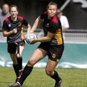 Lisa Kropp in action for Germany. FIRA-AER Womens Grand Prix 7s at Stadium Municipal,  Brive, 2nd June 2013.
