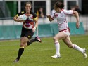 Kat Merchant in action for England. FIRA-AER Womens Grand Prix 7s at Stadium Municipal,  Brive, 2nd June 2013.