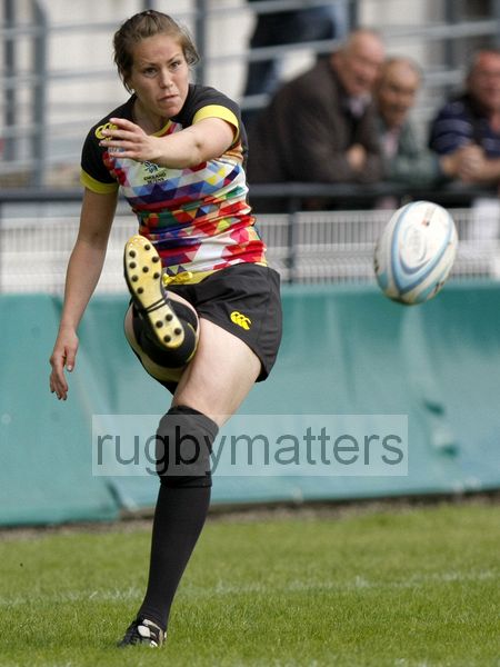 Emily Scarratt in action for England. FIRA-AER Womens Grand Prix 7s at Stadium Municipal,  Brive, 2nd June 2013.