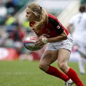 Karen Paquin in action for Canada. Womens International Invitational tournament at the Marriott London Sevens. At Cardinal Vaughan and Twickenham Stadium, Whitton Road, Twickenham. On 12th May 2013.