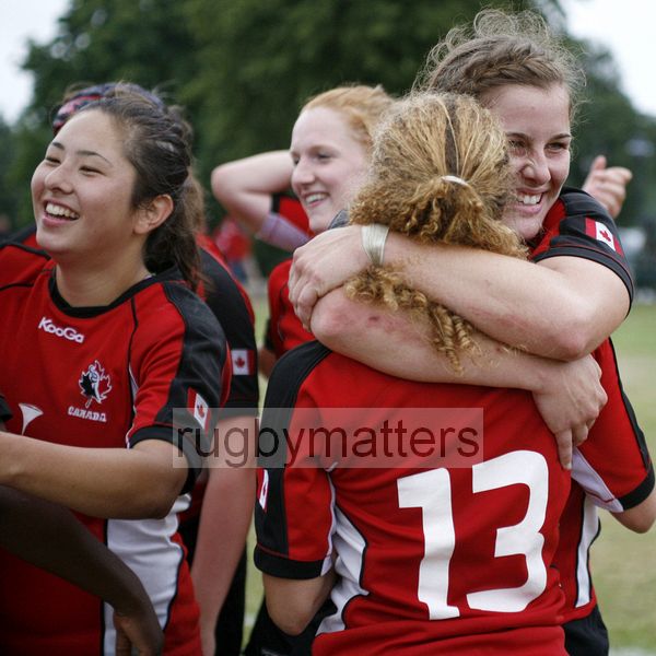 Canada celebrate winning 27-3 after the match. Canada v USA in the U20's Nations Cup Final, Trent College, Derby Road, Long Eaton, Nottingham, 21st July 2013, kick off 1700.