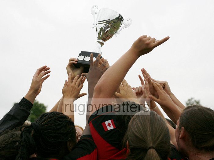 Canada lift the U20 Nations Cup Trophy. Canada v USA in the U20's Nations Cup Final, Trent College, Derby Road, Long Eaton, Nottingham, 21st July 2013, kick off 1700.