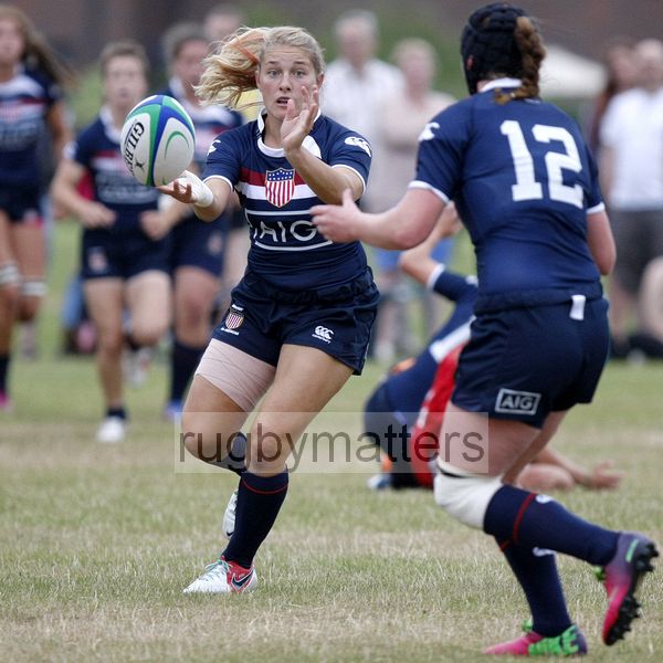 Brianna Troyer in action. Canada v USA in the U20's Nations Cup Final, Trent College, Derby Road, Long Eaton, Nottingham, 21st July 2013, kick off 1700.