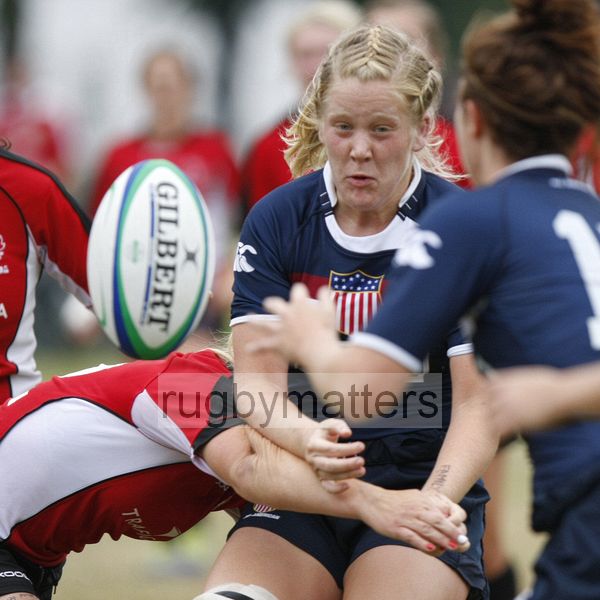 Elizabeth Cairns in action. Canada v USA in the U20's Nations Cup Final, Trent College, Derby Road, Long Eaton, Nottingham, 21st July 2013, kick off 1700.