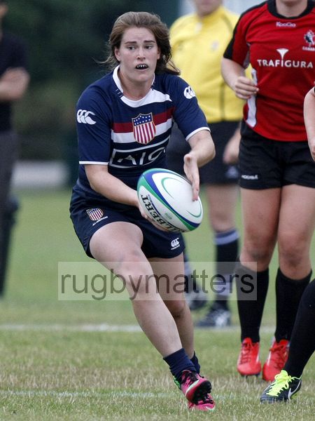 Kelsey Harris in action. Canada v USA in the U20's Nations Cup Final, Trent College, Derby Road, Long Eaton, Nottingham, 21st July 2013, kick off 1700.