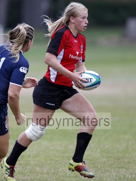 Emily Belchos in action. Canada v USA in the U20's Nations Cup Final, Trent College, Derby Road, Long Eaton, Nottingham, 21st July 2013, kick off 1700.