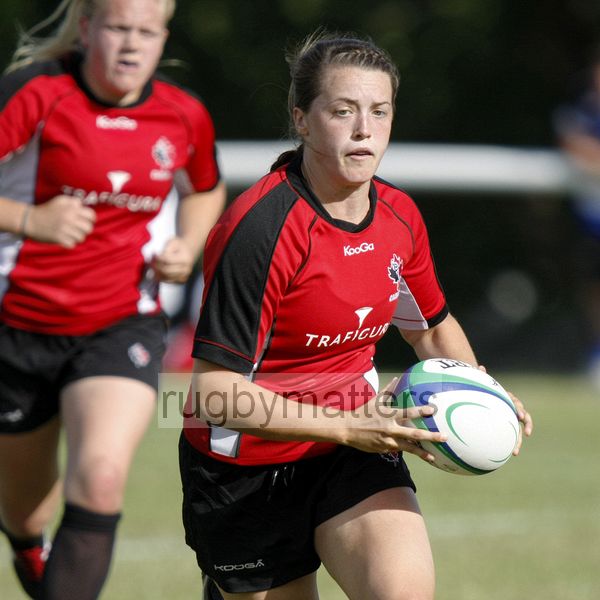 Natalie Lesco in action. England v Canada in the U20's Nations Cup, Trent College, Derby Road, Long Eaton, Nottingham, 14th July 2013, kick off 1700.