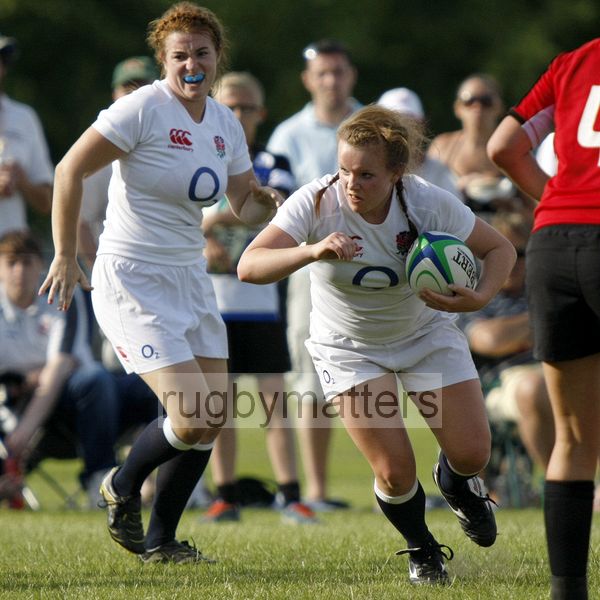 Lark Davies in action. England v Canada in the U20's Nations Cup, Trent College, Derby Road, Long Eaton, Nottingham, 14th July 2013, kick off 1700.