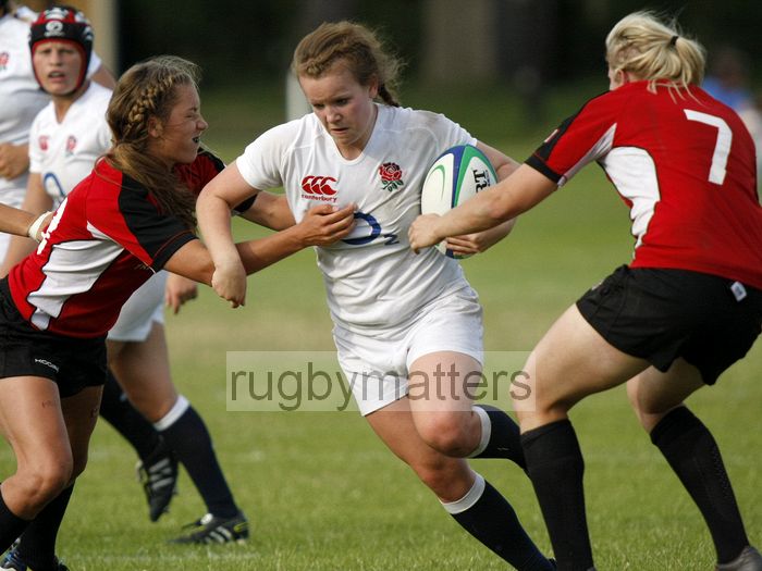 Lark Davies in action. England v Canada in the U20's Nations Cup, Trent College, Derby Road, Long Eaton, Nottingham, 14th July 2013, kick off 1700.