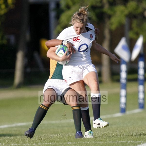 Rosie Kells in action for England. England v South Africa in the U20's Nations Cup, Trent College, Derby Road, Long Eaton, Nottingham, 11th July 2013, kick off 1900.