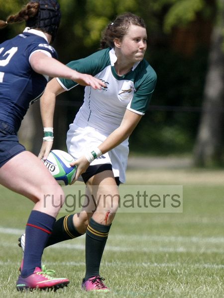 Tayla Kingsey in action. South Africa v USA in the U20's Nations Cup, Trent College, Derby Road, Long Eaton, Nottingham, 14th July 2013, kick off 1400.