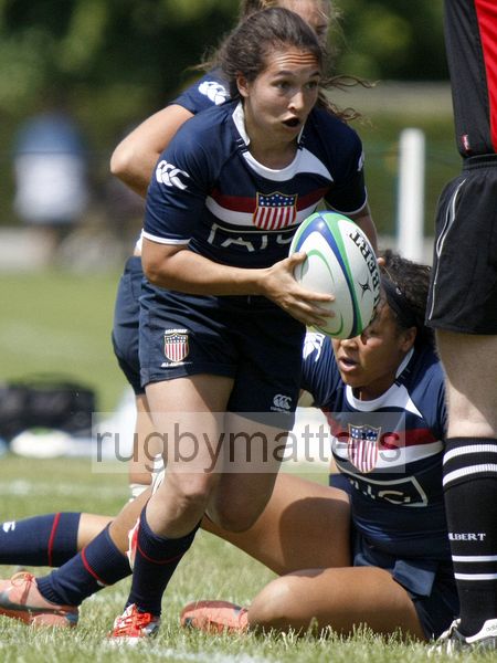Miranda Previte in action. South Africa v USA in the U20's Nations Cup, Trent College, Derby Road, Long Eaton, Nottingham, 14th July 2013, kick off 1400.