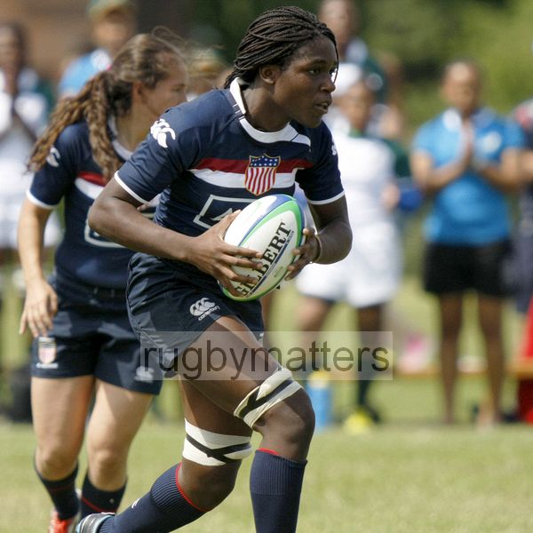 Chidinma Chukwueke in action. South Africa v USA in the U20's Nations Cup, Trent College, Derby Road, Long Eaton, Nottingham, 14th July 2013, kick off 1400.