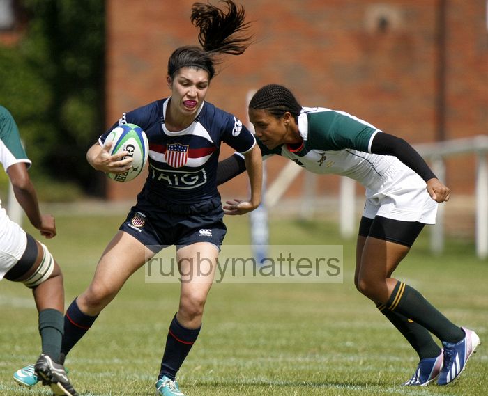 Stephanie Brown in action. South Africa v USA in the U20's Nations Cup, Trent College, Derby Road, Long Eaton, Nottingham, 14th July 2013, kick off 1400.