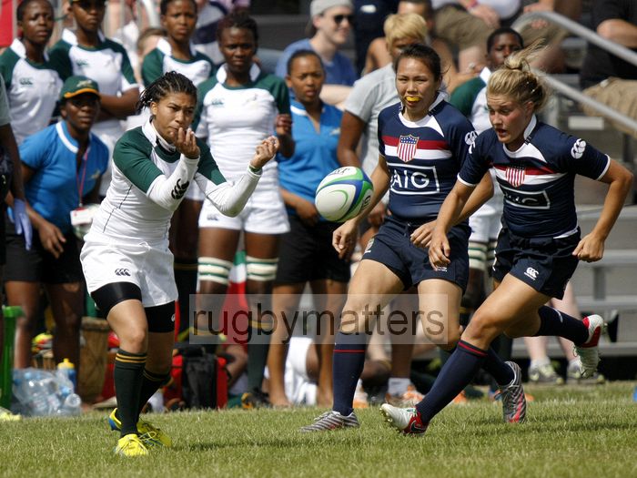 Kirsten Conrad in action. South Africa v USA in the U20's Nations Cup, Trent College, Derby Road, Long Eaton, Nottingham, 14th July 2013, kick off 1400.