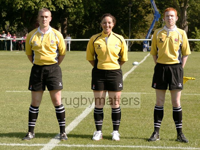 The match officials during the anthems. USA v Canada in the U20's Nations Cup, Trent College, Derby Road, Long Eaton, Nottingham, 11th July 2013, kick off 1700.