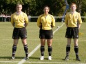 The match officials during the anthems. USA v Canada in the U20's Nations Cup, Trent College, Derby Road, Long Eaton, Nottingham, 11th July 2013, kick off 1700.
