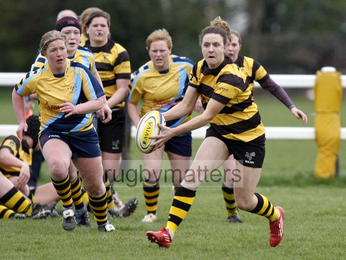 Sarah McKenna in action. Wasps v Worcester at Twyford Avenue Sports Ground, Twyford Avenue, Acton, London on 28th April 2013 KO 1500.