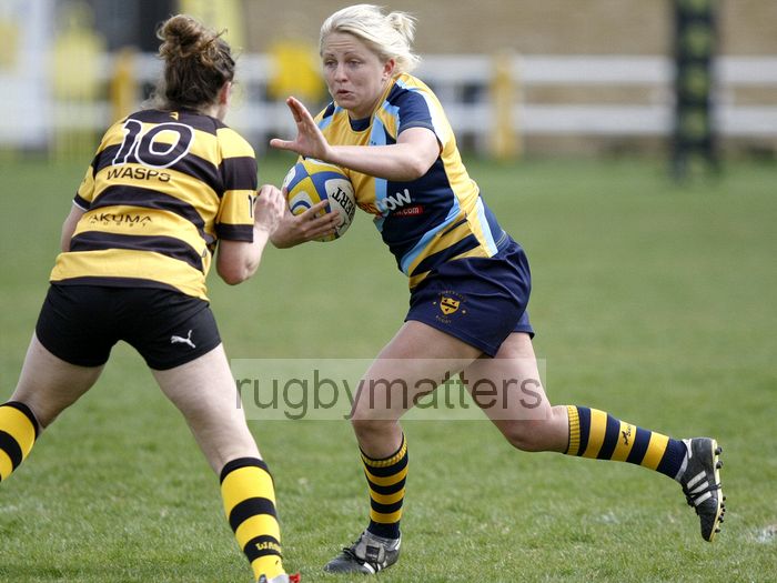Ceri Large in action. Wasps v Worcester at Twyford Avenue Sports Ground, Twyford Avenue, Acton, London on 28th April 2013 KO 1500.