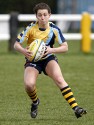 Charlotte Keane in action. Wasps v Worcester at Twyford Avenue Sports Ground, Twyford Avenue, Acton, London on 28th April 2013 KO 1500.