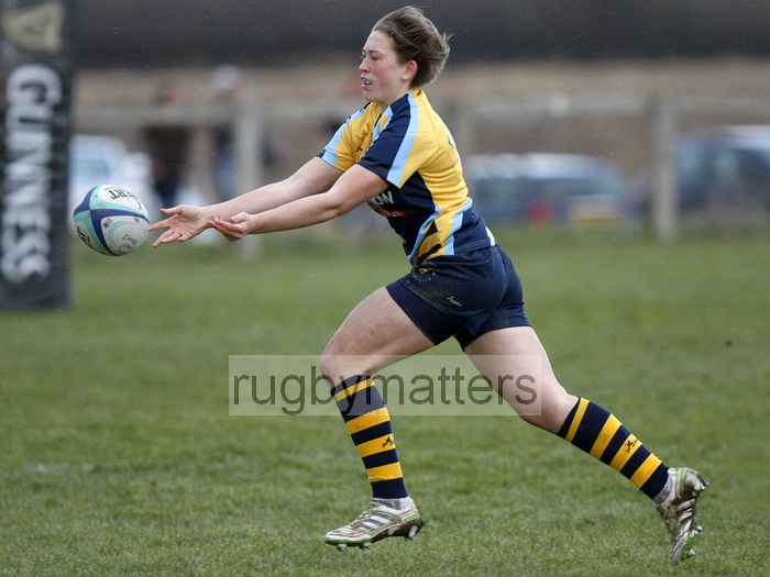 Meg Goddard in action. Worcester v Bristol at Sixways, Worcester on 9th December 2012.