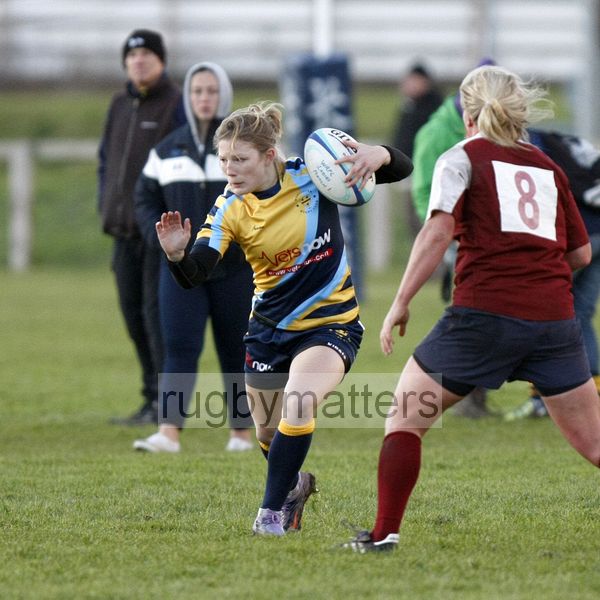 Lydia Thompson in action. Worcester v Bristol at Sixways, Worcester on 9th December 2012.