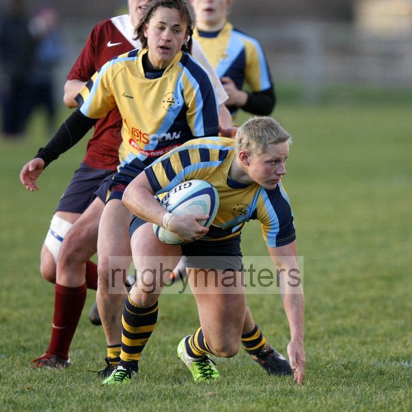Heather Fisher in action. Worcester v Bristol at Sixways, Worcester on 9th December 2012.