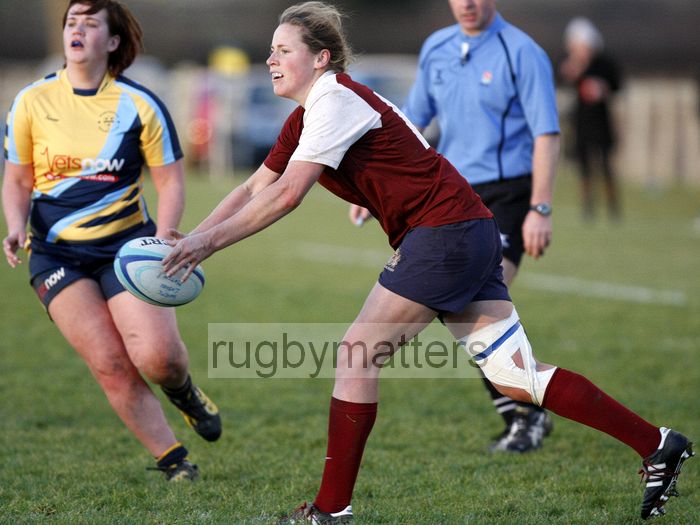 Amber Reed in action. Worcester v Bristol at Sixways, Worcester on 9th December 2012.