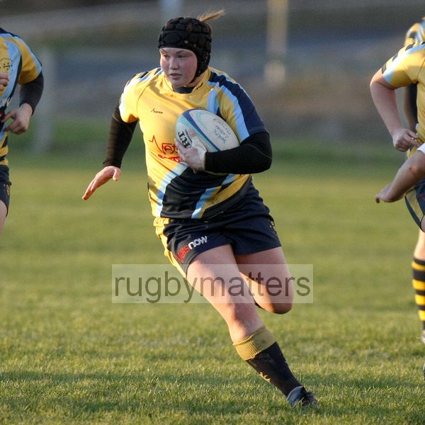 Laura Keates in action. Worcester v Bristol at Sixways, Worcester on 9th December 2012.