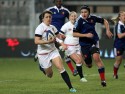 Katy McLean in action. France Women v England Women in the Six Nations 2014 at Stade des Alpes, Grenoble, France on Saturday 1st February 2014, kick off 2055