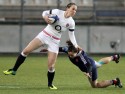 Kat Merchant in action. France Women v England Women in the Six Nations 2014 at Stade des Alpes, Grenoble, France on Saturday 1st February 2014, kick off 2055