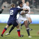 Maggie Alphonsi in action. France Women v England Women in the Six Nations 2014 at Stade des Alpes, Grenoble, France on Saturday 1st February 2014, kick off 2055
