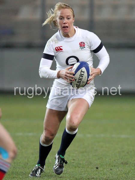 Michaela Staniford in action. France Women v England Women in the Six Nations 2014 at Stade des Alpes, Grenoble, France on Saturday 1st February 2014, kick off 2055