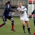 Michaela Staniford in action. France Women v England Women in the Six Nations 2014 at Stade des Alpes, Grenoble, France on Saturday 1st February 2014, kick off 2055