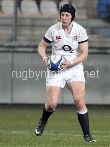 Tamara Taylor in action. France Women v England Women in the Six Nations 2014 at Stade des Alpes, Grenoble, France on Saturday 1st February 2014, kick off 2055
