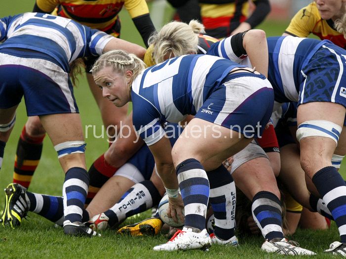 Sian Moore in action. Richmond v Bristol at The Athletic Ground, Twickenham Road, Richmond, Surrey on 13th October 2013, ko 14.30