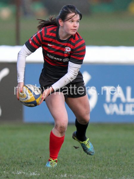 Leanne Riley in action. Richmond v Saracens at The Athletic Ground, Twickenham Road, Richmond, London on 23rd December 2013, ko 1400