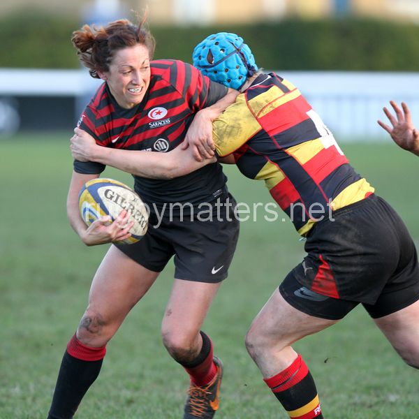 Sonia Green in action. Richmond v Saracens at The Athletic Ground, Twickenham Road, Richmond, London on 23rd December 2013, ko 1400