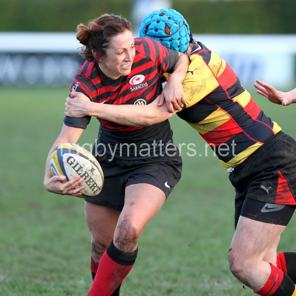 Sonia Green in action. Richmond v Saracens at The Athletic Ground, Twickenham Road, Richmond, London on 23rd December 2013, ko 1400
