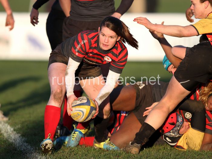 Leanne Riley in action. Richmond v Saracens at The Athletic Ground, Twickenham Road, Richmond, London on 23rd December 2013, ko 1400