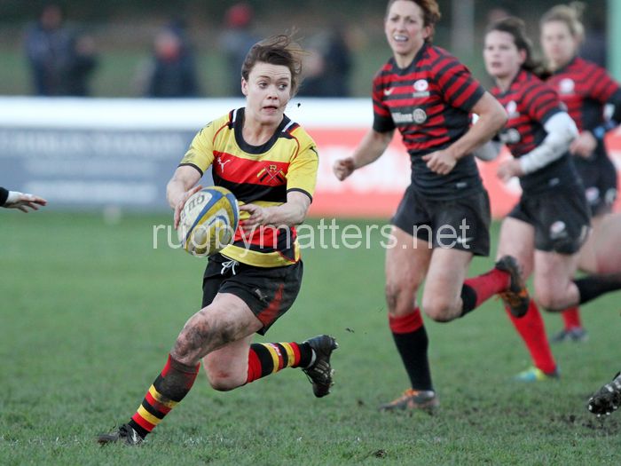 Lynne Cantwell in action. Richmond v Saracens at The Athletic Ground, Twickenham Road, Richmond, London on 23rd December 2013, ko 1400