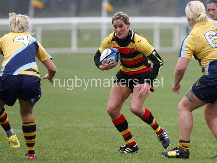 Claire Allan in action. Richmond v Worcester at The Athletic Ground, Twickenham Road, Richmond on 15th September 2013, KO 1500. Richmond 26-12 Worcester.