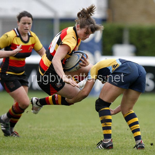 Hannah Field in action. Richmond v Worcester at The Athletic Ground, Twickenham Road, Richmond on 15th September 2013, KO 1500. Richmond 26-12 Worcester.