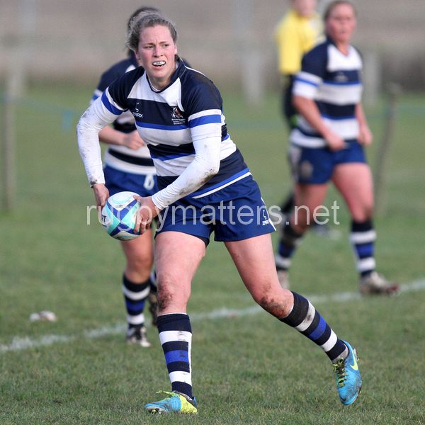 Amber Reed in action. Worcester v Bristol at Sixways, Worcester on 8th December 2013, ko 1400