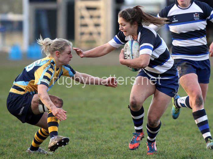 Amy Wilson-Hardy in action. Worcester v Bristol at Sixways, Worcester on 8th December 2013, ko 1400